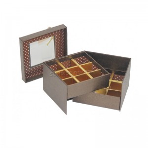 Boîte de chocolat dure de papier macaron de papier d'emballage de luxe faite main faite sur commande de rectangle