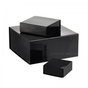 Papier d'emballage noir de carton d'emballage de vêtements d'emballage shopping boîte de cadeau